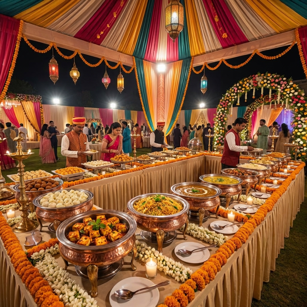 Pure vegetarian wedding catering service in Kolhapur and Sangli by Nakshatra Caterers